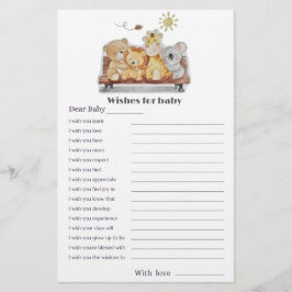 Önskemål för baby Cute Woodland Baby Shower Card
