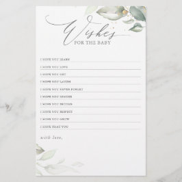 Önskemål för Baby Elegant Greenery Baby Shower