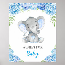 Önskemål för Baby Elephant Pojke Shower Sprinkle Poster