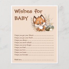 Önskemål för Baby Fall Cute Fox Baby Shower Game