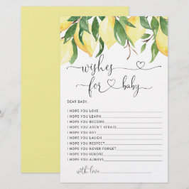 Önskemål för Baby-färgkort för Lemon Baby Shower