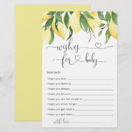 Önskemål för Baby-färgkort för Lemon Baby Shower