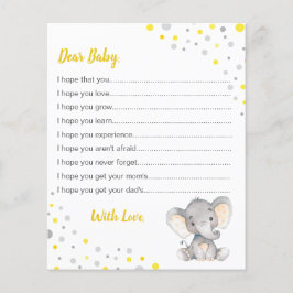Önskemål för Baby Gult Grått Dot Elephant Shower