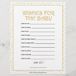 Önskemål för Baby [gyllene miniatyrdiagram] Brevhuvud