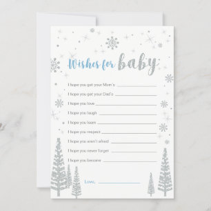 Önskemål för Baby-kort, Blue Boy Baby Shower Game Inbjudningar