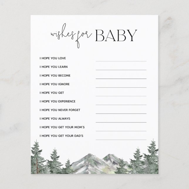 Önskemål för Baby-kort för babyskor (Framsida)