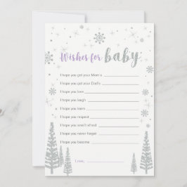 Önskemål för Baby-kort, Lila Baby Shower Game Inbjudningar
