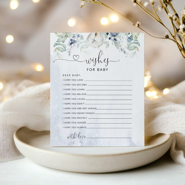 Önskemål för baby-kort. Winter önskemål för baby (Skapare uppladdad)