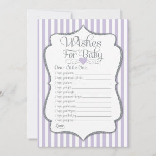 Önskemål för Baby Lavender Lilac Baby Shower Game Inbjudningar