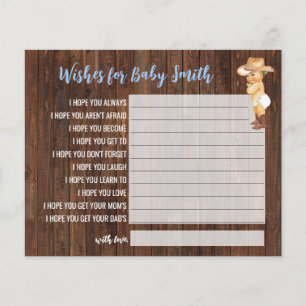 Önskemål för Baby Little Cowboy Baby Shower Card Flygblad