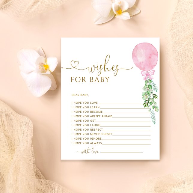 Önskemål för Baby Rosa Ballon Baby Shower Game (Skapare uppladdad)