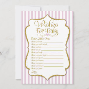 Önskemål för Baby Rosa Guld Baby Shower Game för b