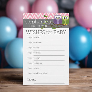 Önskemål for Baby Shower Games Rosa Cute Uggla Gir
