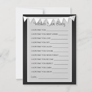 Önskemål for Baby Shower Kärlek Bunting Black Rådkort