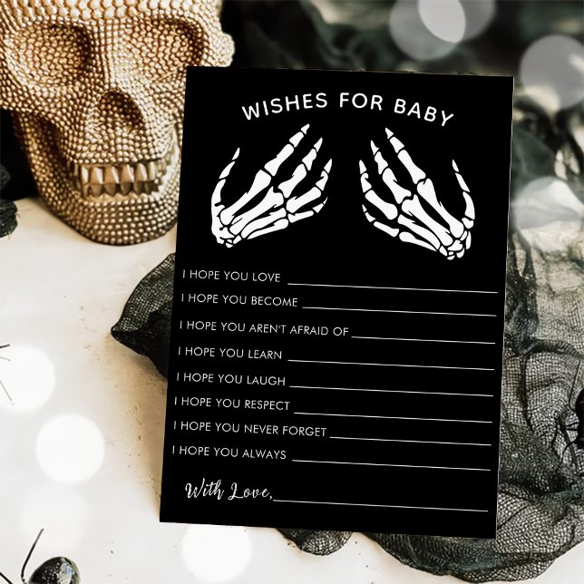 Önskemål för Baby Skeleton Baby Shower Halloween Inbjudningar (Skapare uppladdad)