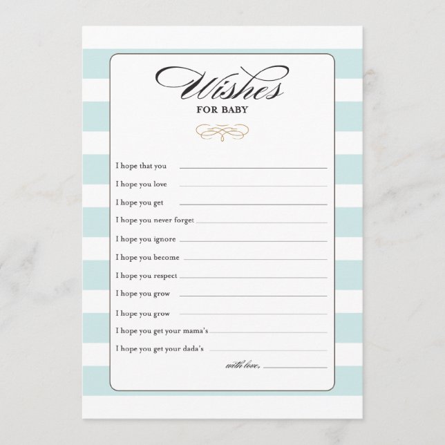 Önskemål för Baby-spelkort - blått Rådkort (Framsida)