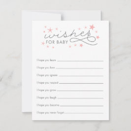 Önskemål för Baby Star Baby Shower Game Card Rådkort