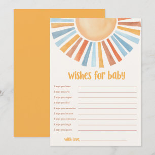 Önskemål för Baby Sunshine boho sol babydusch Inbjudningar