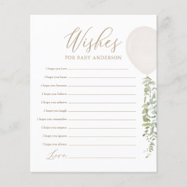 Önskemål för Baby White Balloon Baby Shower Game