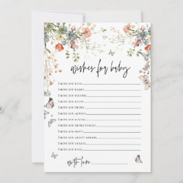 Önskemål för Baby Wildblomma Baby Shower Inbjudningar