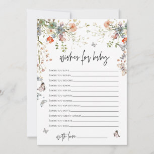 Önskemål för Baby Wildblomma Baby Shower Inbjudningar