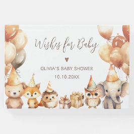 Önskemål för Baby Woodland Baby Shower Guest Bok