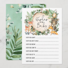 Önskemål för Baby Woodland Forest Shower Game Card Inbjudningar