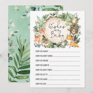 Önskemål för Baby Woodland Forest Shower Game Card Inbjudningar