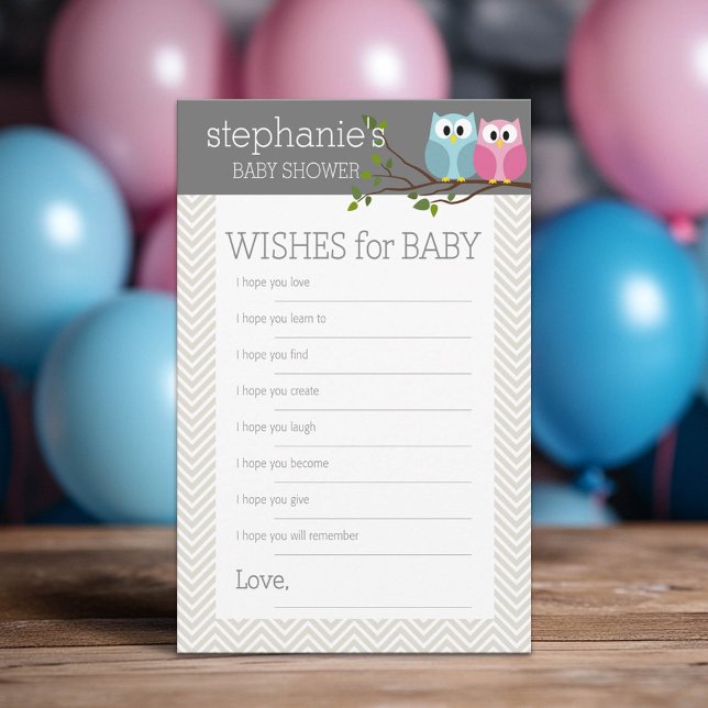 Önskemål för babyvisningsspel rådkort (Wishes For Baby)