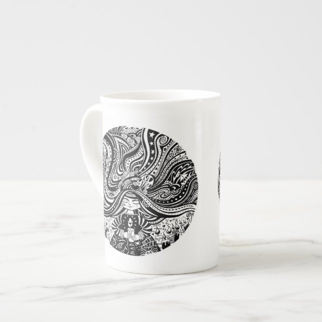 Önskemål för benporslinGrincheux ängel Benporslin Mugg (Framsida vänster)