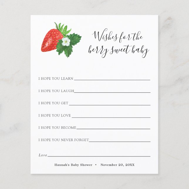 Önskemål för Berry Sweet Baby Card (Framsida)