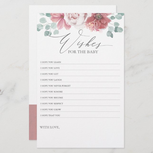 Önskemål för Blommigten Baby - Roligt för babyskor (Fram/baksida)