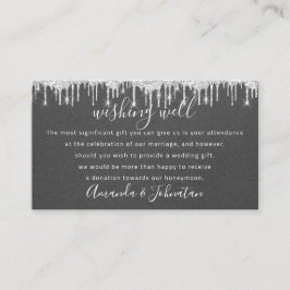 Önskemål för bröllopsinbjudan till Silver Kraft Visitkort