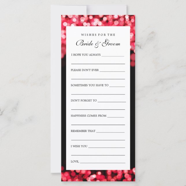 Önskemål för brud och groomröd Ljus (Framsida)