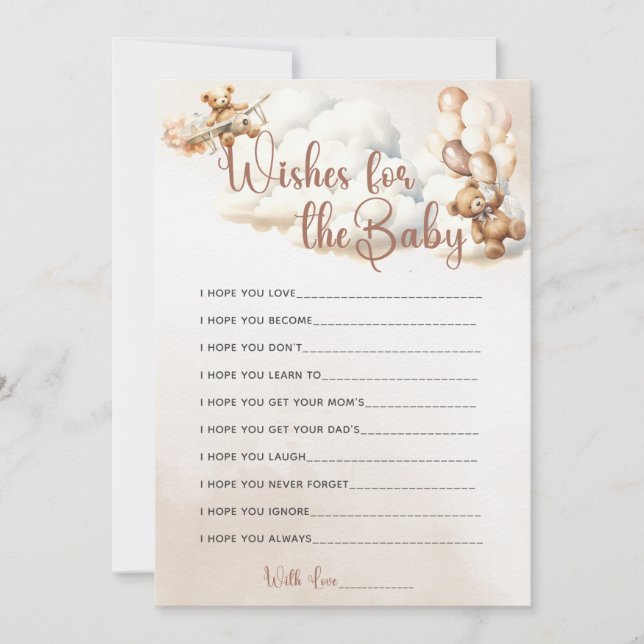 ÖNSKEMÅL FÖR Bubblor för babyskor: Gammets batong Inbjudningar (Framsida)