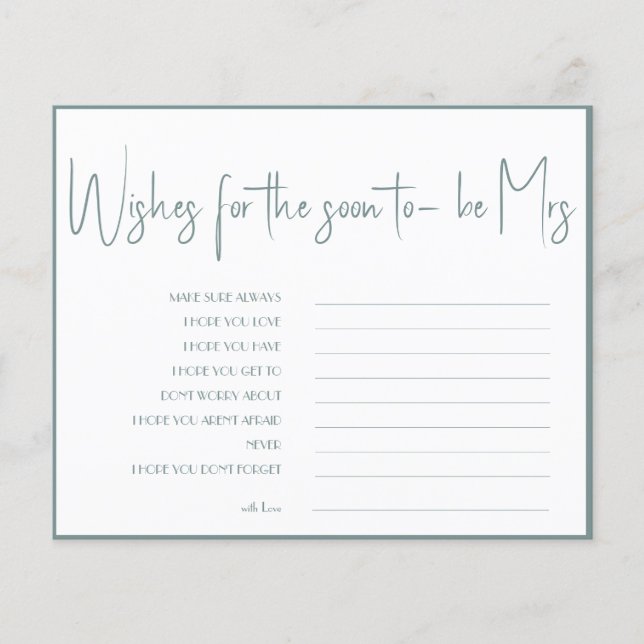 Önskemål för den blivande fru Möhippan Flygblad (Framsidan)