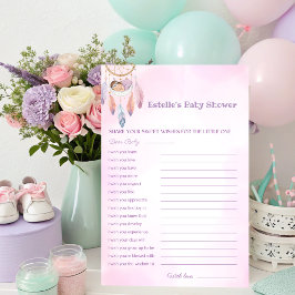 Önskemål för Dreamcatcher Baby Shower för vattenfä Poster