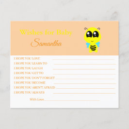 Önskemål för en baby, bin, babyduschkort Flyer