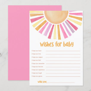 Önskemål för Flicka Sunshine boho babydusch Inbjudningar