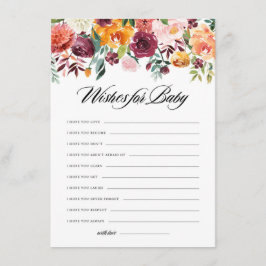 Önskemål för höstfärgstblommor för Baby-kort Tilläggskort