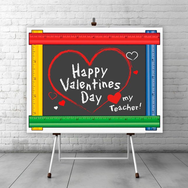 Önskemål för lärare på Alla hjärtans dag Poster (Post Your Valentine’s Day Wishes for Teacher Poster! )