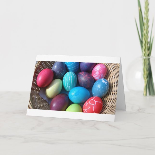 ÖNSKEMÅL FÖR LYCKLIG & COLORFUL PÅSK HELGDAG KORT (Framsida)