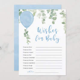 Önskemål för Pojke blå ballonger Inbjudningar