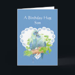 Önskemål för son från Parrot Bird Kort<br><div class="desc">Ursprungligt Watercolor Parrot Birthday Önskemål för Son från</div>