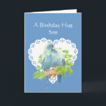 Önskemål för son från Parrot Bird Kort<br><div class="desc">Ursprungligt Watercolor Parrot Birthday Önskemål för Son från</div>