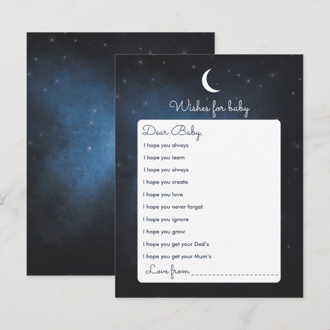 Önskemål för spelkort för babyskor inbjudningar (Fram/baksida)