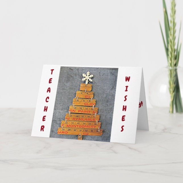 ÖNSKEMÅL FÖR *TEACHER * ATT HA EN SPECIELL CHRISTM HELGKORT (Framsida)
