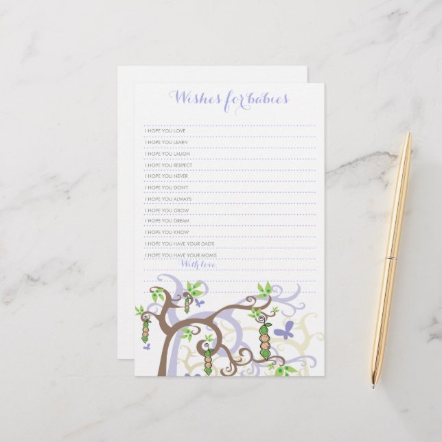 Önskemål för Twillingar Baby Lila ärter i ett Pod  (Fram/Back In Situ)