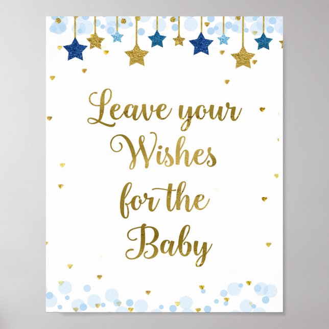 Önskemål för Twinkle Baby Shower för Baby Poster (Framsidan)