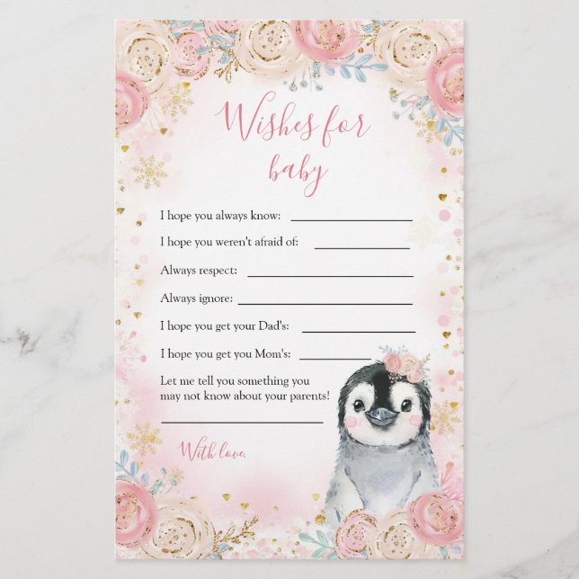 Önskemål för vintersnöflummel för Baby (Framsida)